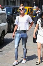 NINA AGDAL Out and About in New York 04/19/2016