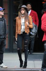 NINA DOBREV Leaves Her Hotel in New York 04/10/2016