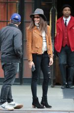 NINA DOBREV Leaves Her Hotel in New York 04/10/2016