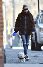OLIVIA PALERMO Walks Her Dog Out in New York 04/13/2016