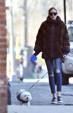 OLIVIA PALERMO Walks Her Dog Out in New York 04/13/2016