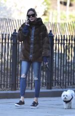OLIVIA PALERMO Walks Her Dog Out in New York 04/13/2016