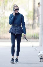 OLIVIA PALERMO Walks Her Dog Out in New York 04/19/2016