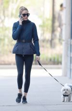 OLIVIA PALERMO Walks Her Dog Out in New York 04/19/2016