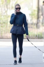 OLIVIA PALERMO Walks Her Dog Out in New York 04/19/2016