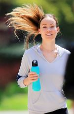 OLIVIA WILDE Out Jogging in New York 04/11/2016
