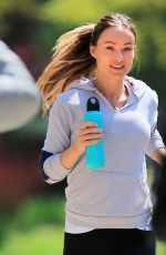 OLIVIA WILDE Out Jogging in New York 04/11/2016