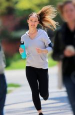 OLIVIA WILDE Out Jogging in New York 04/11/2016