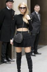 PARIS HILTON in Short Skirt Out in London 04/28/2016