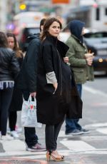 Pregnant KERI RUSSEL Out and About in Manhattan 03/19/2016