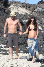 Pregnant MEGAN FOX at a Beach in Hawaii 04/22/2016