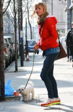 SARA COX Walks Her Dog Out in London 03/22/2016