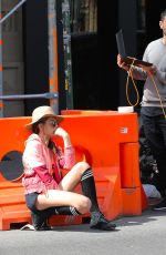 SISTINE ROSE STALLONE on the Set of a Photoshoot in Little Italy 03/23/2016