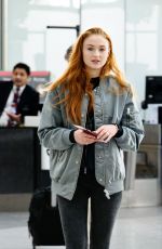 SOPHIE TURNER at Heathrow Airport in London 04/08/2016