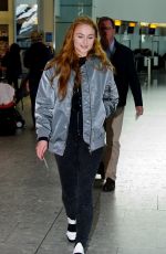 SOPHIE TURNER at Heathrow Airport in London 04/08/2016