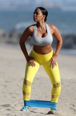 SUNDY CARTER Works Out with Natasha Fett at a Beach in Malibu 03/23/2016