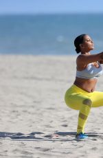 SUNDY CARTER Works Out with Natasha Fett at a Beach in Malibu 03/23/2016
