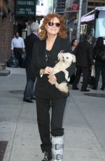 SUSAN SARANDON Arrives at Ed Sullivan Theatre in New York 04/27/2016