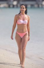 TULISA CONTOSTAVLOS in Pink Bikini at a Beach in Dubai 04/05/2016