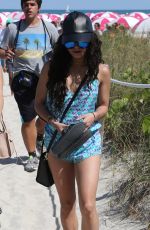 VANESSA and STELLA HUDGENS at a Beach in Miami 04/08/2016