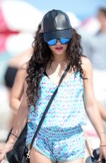 VANESSA and STELLA HUDGENS at a Beach in Miami 04/08/2016