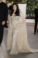 AISHWARYA RAI Leaves Martinez Hotel in Cannes 05/14/2016