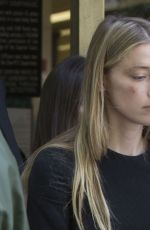 AMBER HEARD Visibly Bruised Leaves Court in Los Angeles 05/27/2016