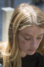 AMBER HEARD Visibly Bruised Leaves Court in Los Angeles 05/27/2016