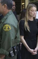 AMBER HEARD Visibly Bruised Leaves Court in Los Angeles 05/27/2016