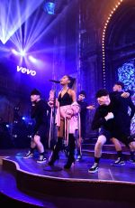 ARIANA GRANDE Performs at Vevo Presents in New York 05/18/2016