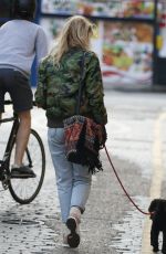 ASHLEY JAMES Walks Her Dog Out in London 05/13/2016