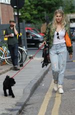 ASHLEY JAMES Walks Her Dog Out in London 05/13/2016