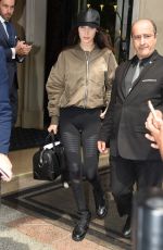 BELLA HADID Leaves Her Hotel in Paris 05/28/2016