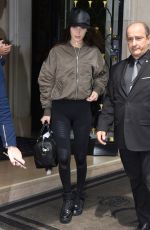 BELLA HADID Leaves Her Hotel in Paris 05/28/2016