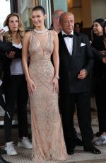 BELLA HADID Leaves Hotel Martinez in Cannes 05/11/2016