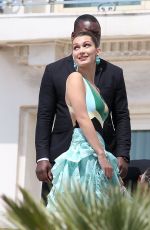 BELLA HADID on the Set of a Photoshoot in Cannes 05/18/2016