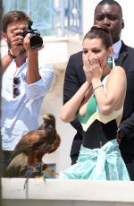 BELLA HADID on the Set of a Photoshoot in Cannes 05/18/2016