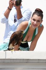 BELLA HADID on the Set of a Photoshoot in Cannes 05/18/2016