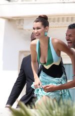 BELLA HADID on the Set of a Photoshoot in Cannes 05/18/2016