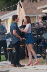 BELLA THORNE in Mini Skirt on the Set of 