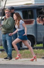 BELLA THORNE in Mini Skirt on the Set of 