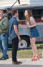 BELLA THORNE in Mini Skirt on the Set of 
