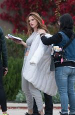 BELLA THORNE on the set of 