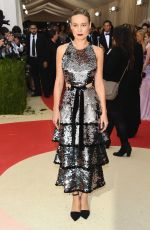 BRIE LARSON at Costume Institute Gala 2016 in New York 05/02/2016