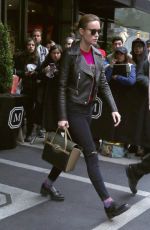BRIE LARSON Leaves Her Hotel in New York 05/03/2016