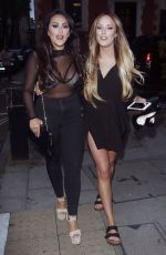 CHARLOTTE SROSBY and SOPHIE KASAEI Night Out in London 05/10/2016