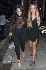 CHARLOTTE SROSBY and SOPHIE KASAEI Night Out in London 05/10/2016