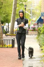 CLAIRE DANES Walks Her Dog Out in New York 05/04/2016