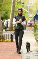 CLAIRE DANES Walks Her Dog Out in New York 05/04/2016
