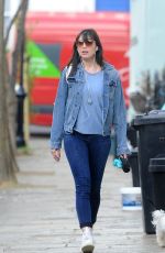 DAISY LOWE Walks Her DOg Out in Primrose Hill 04/26/2016